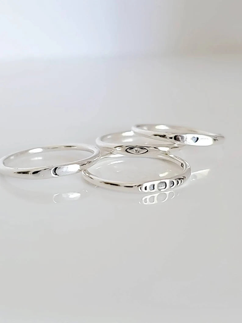 Dainty Eye Sterling Silver Ring - view 9