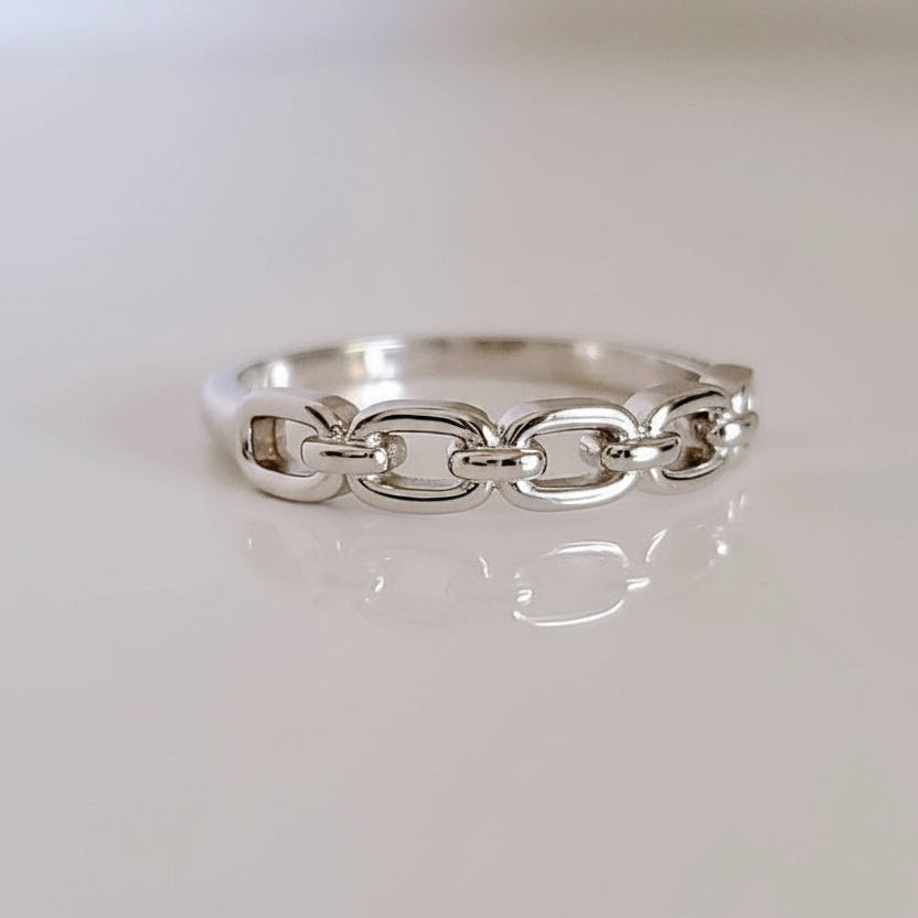 Sterling Silver Chain Stackable Ring