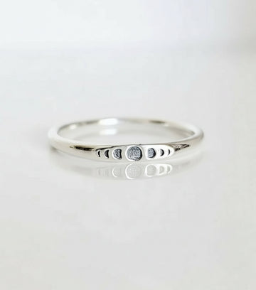 Sterling Silver 925 Moon Phases Dainty Ring
