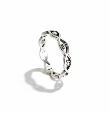 Evil Eye Sterling Silver Protection Ring