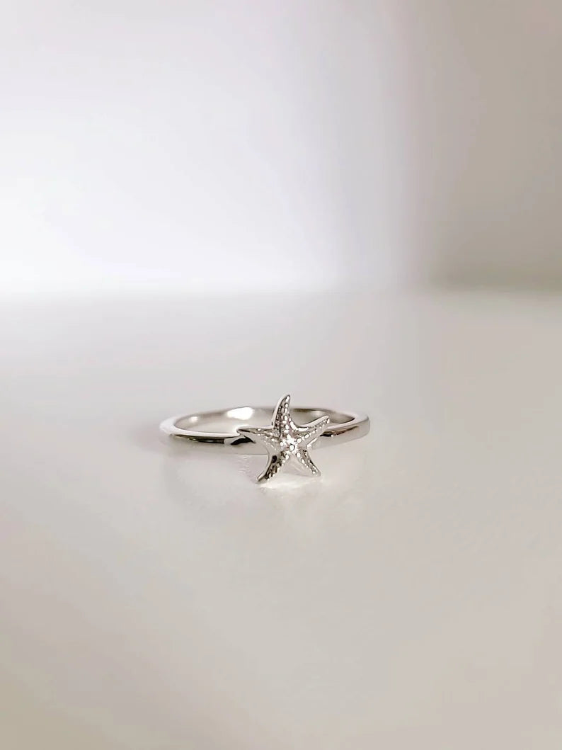 Ocean Inspired Sterling Silver Starfish Ring - view 4