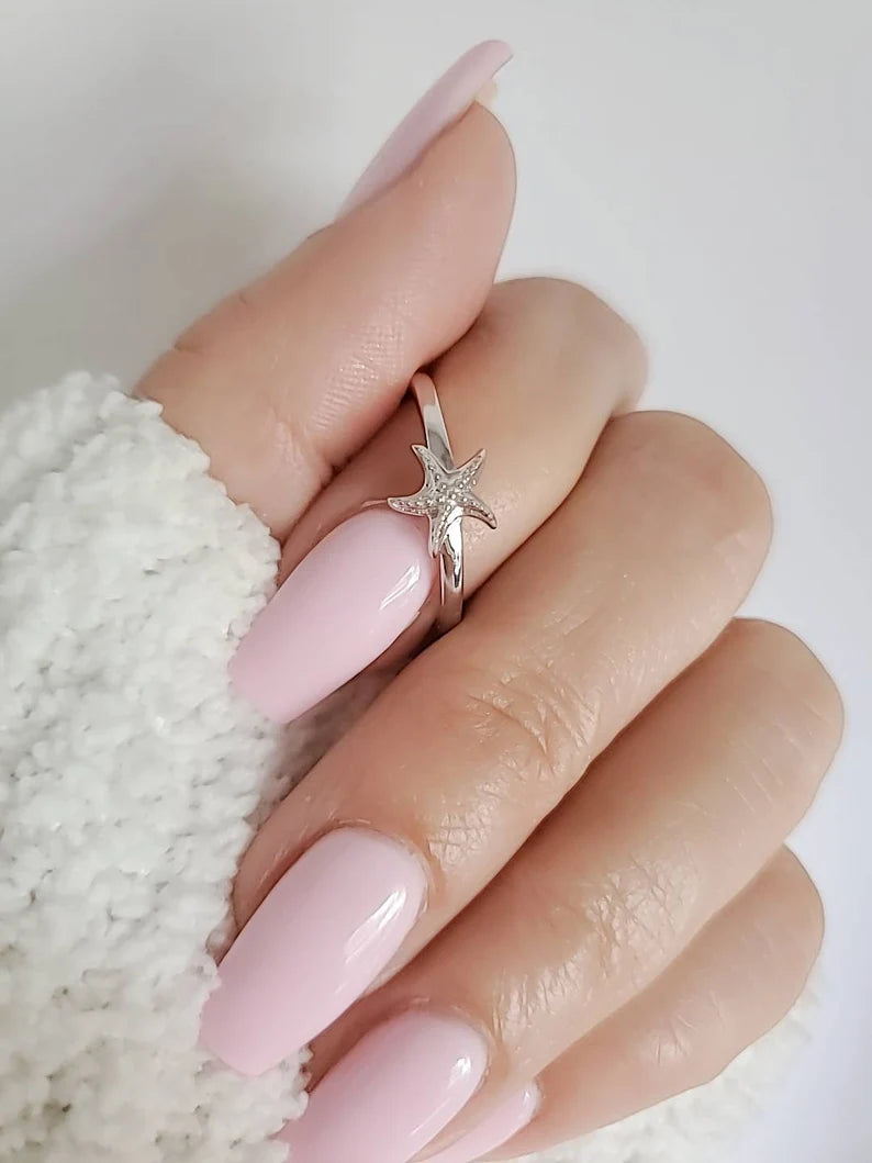 Ocean Inspired Sterling Silver Starfish Ring - view 8