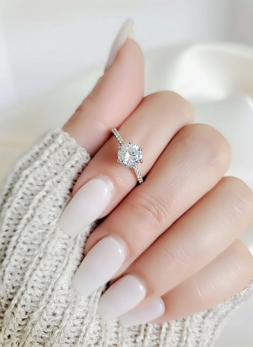 Sterling Silver Engagement Bride, Anniversary Ring - view 7