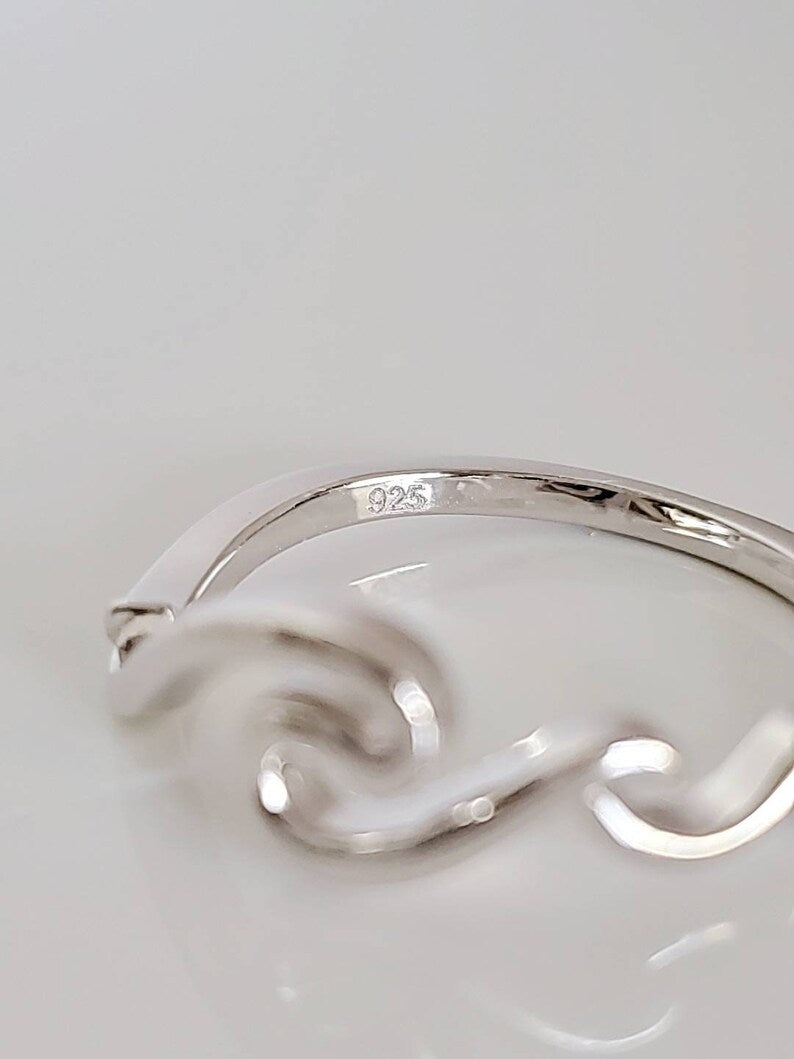 Sterling Silver 925 Rolling Wave Ring - view 3