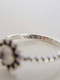 Sterling Silver 925 Moonstone Flower Ring - view 3