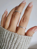 Sterling Silver Simple Hammered Band Ring - view 5