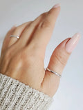 Sterling Silver Simple Hammered Band Ring - view 2