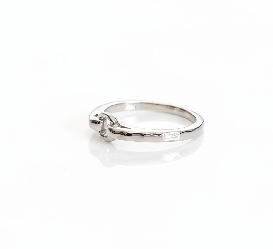 Sterling Silver Dainty Hammered Ring - view 3