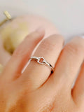 Sterling Silver Dainty Hammered Ring - view 4