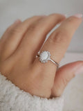 Sterling Silver White Opal Promise Statement Ring - view 6