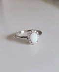 Sterling Silver White Opal Promise Statement Ring - view 7