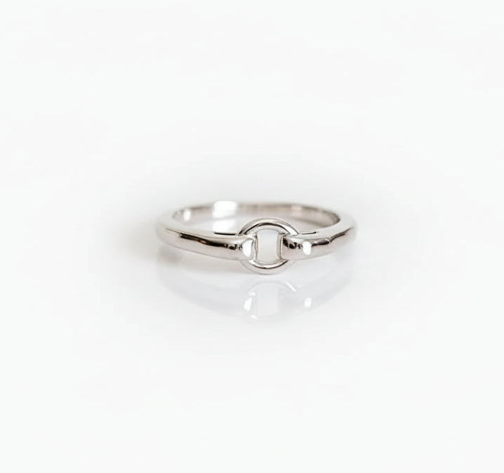 Sterling Silver Dainty Hammered Ring - view 5