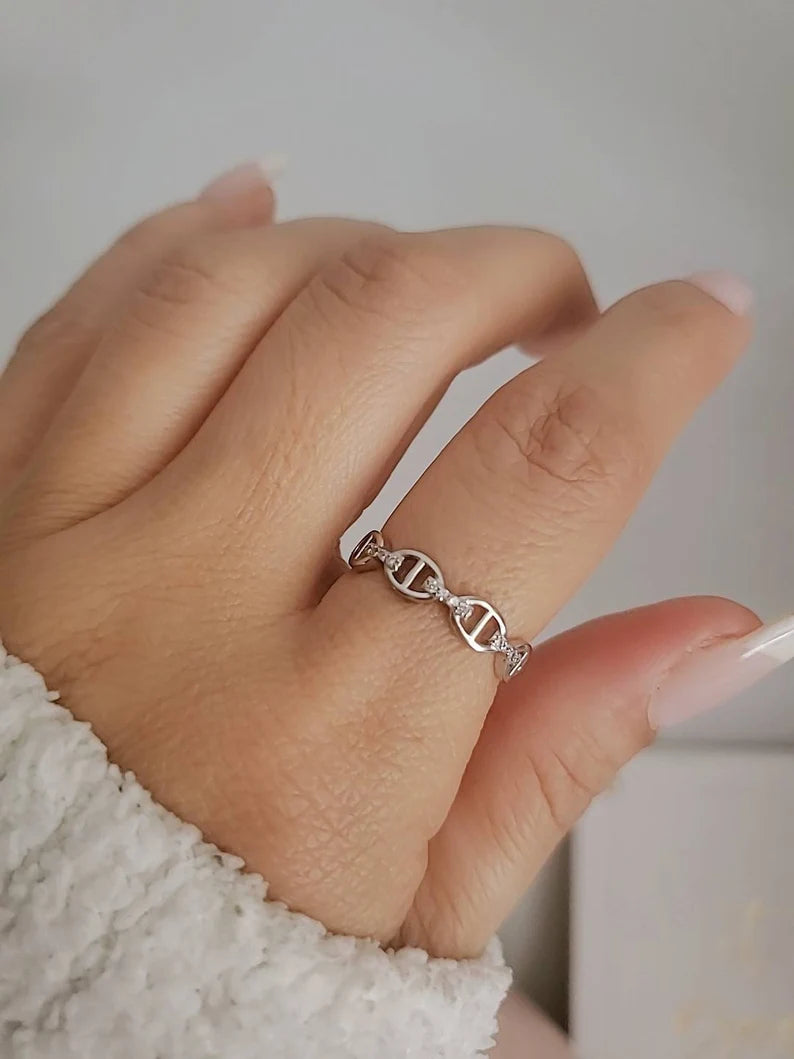 Sterling Silver 925 Chain Ring - view 9