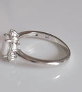 Sterling Silver White Opal Promise Statement Ring - view 5