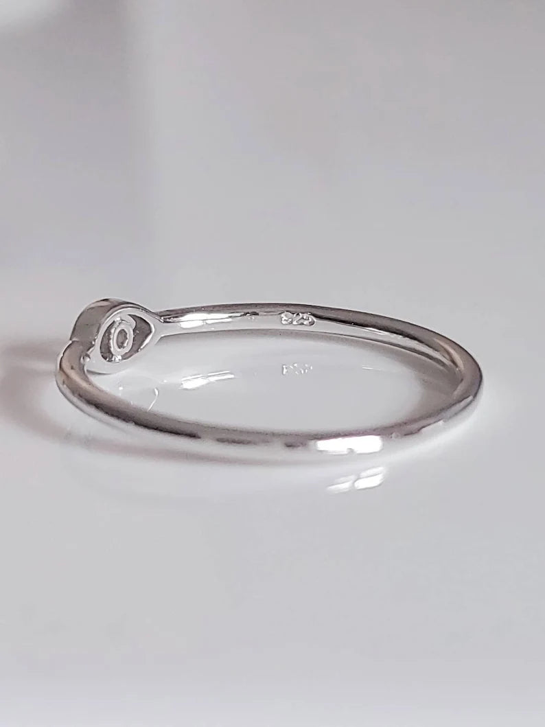 Sterling Silver Minimalist Eye Ring - view 9