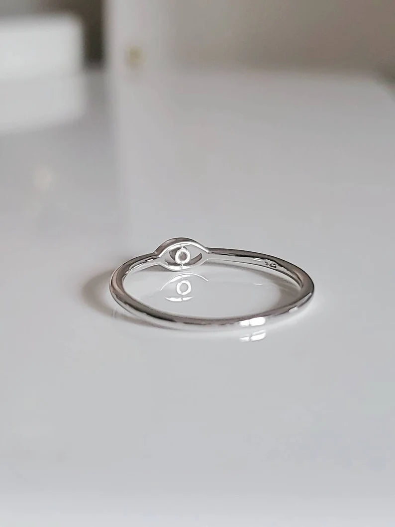 Sterling Silver Minimalist Eye Ring - view 7