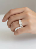 Sterling Silver 925 Mother of Pearl Band Ring - view 2