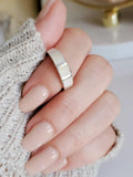 Sterling Silver 925 Mother of Pearl Band Ring - view 3