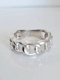 Sterling Silver Large Bold Chain Ring - view 3