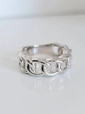 Sterling Silver Large Bold Chain Ring - view 5