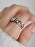 Sterling Silver Large Bold Chain Ring - view 8