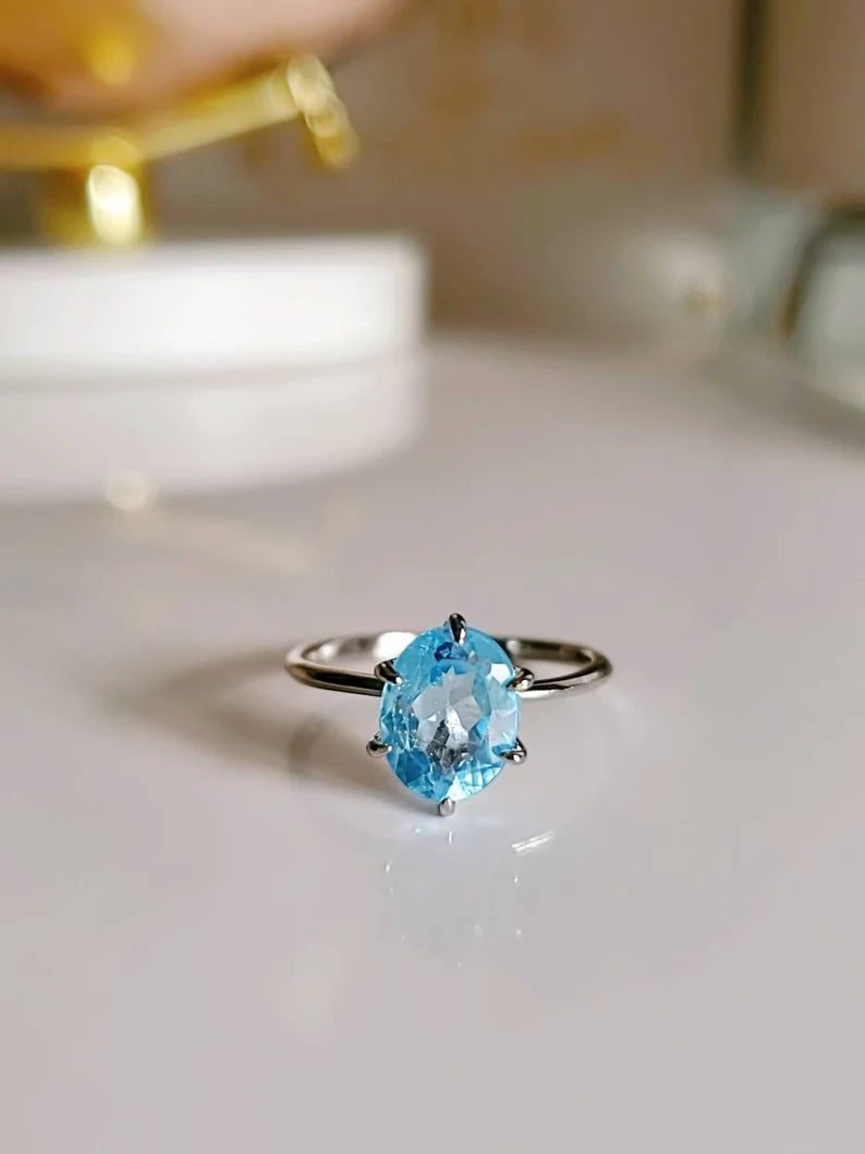 Sterling Silver Natural Topaz Ring - view 7