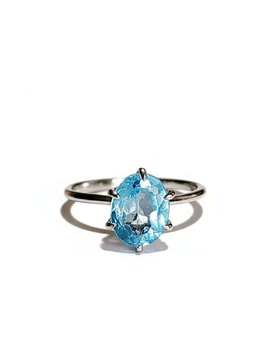 Sterling Silver Natural Topaz Ring