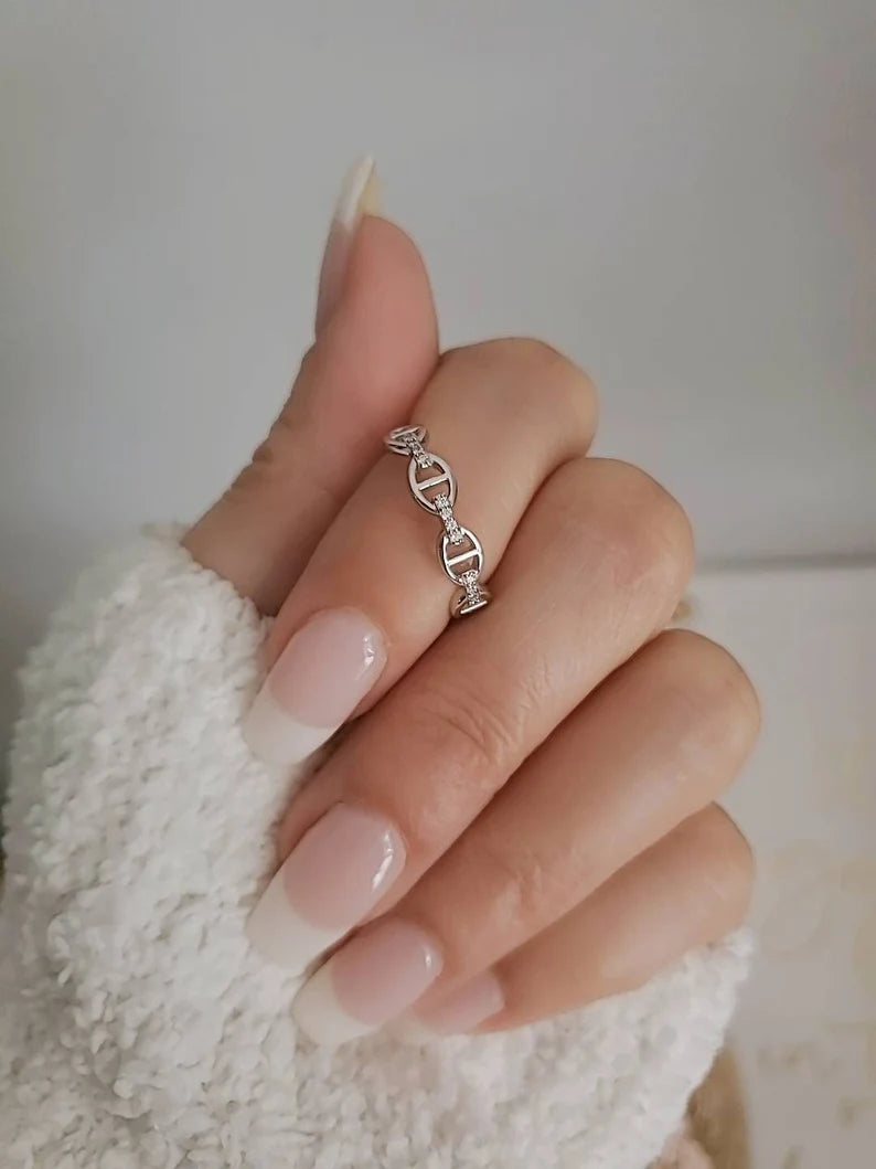 Sterling Silver 925 Chain Ring - view 2