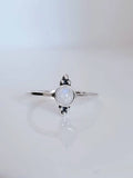 Sterling Silver Dainty Rainbow Moonstone Ring - view 6