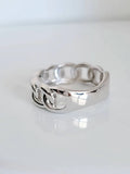 Sterling Silver Large Bold Chain Ring - view 7