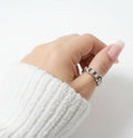 Sterling Silver Large Bold Chain Ring - view 4