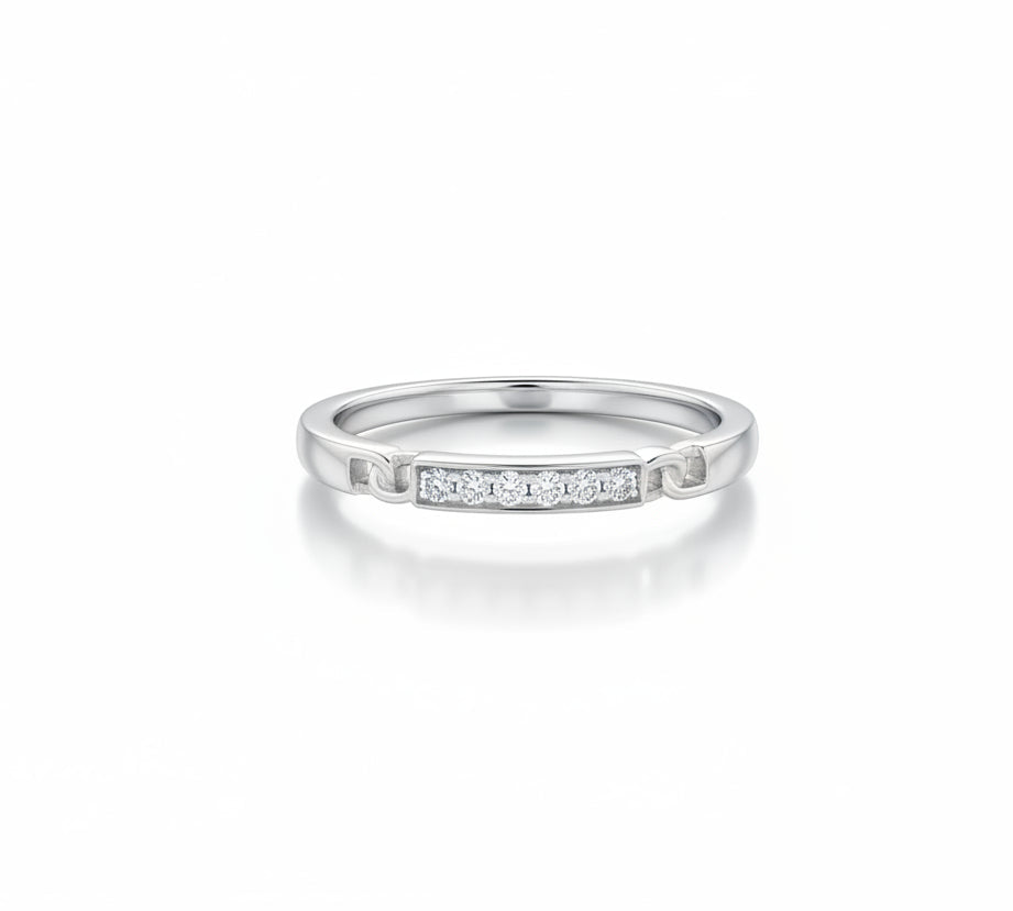 Sterling Silver Dainty Chain Link Ring - view 3