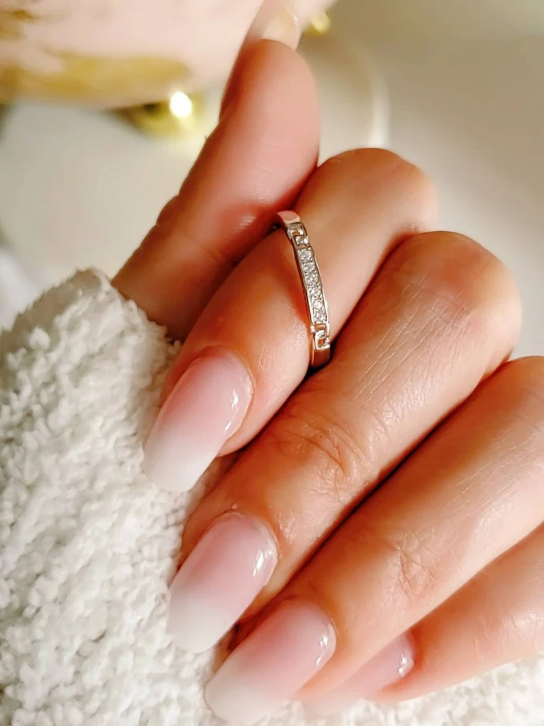 Sterling Silver Dainty Chain Link Ring - view 7
