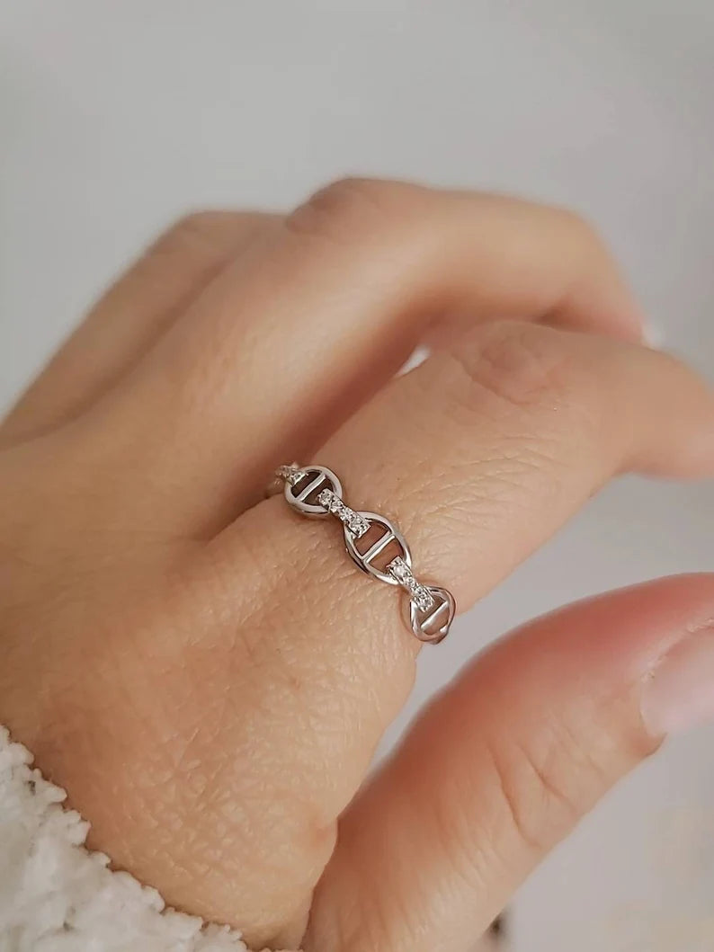 Sterling Silver 925 Chain Ring - view 4