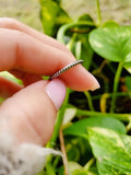 Sterling Silver Bali Beaded Thin Band Ring - view 6