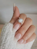 Sterling Silver White Opal Promise Statement Ring - view 2