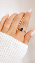 Sterling Silver Precious Oval Cut Sapphire Ring - view 8