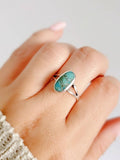 Sterling Silver Genuine Oval Turquoise Ring - view 2