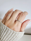 Sterling Silver Simple Hammered Band Ring - view 4