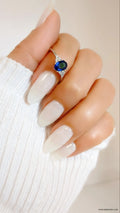 Sterling Silver Precious Oval Cut Sapphire Ring - view 6