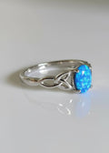 Sterling Silver Celtic Blue Opal Ring - view 2