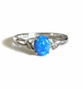 Sterling Silver Celtic Blue Opal Ring