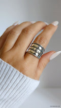 Sterling Silver Concave Bali Wide Ring - view 10