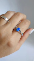 Sterling Silver Celtic Blue Opal Ring - view 3