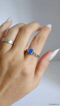 Sterling Silver Celtic Blue Opal Ring - view 7