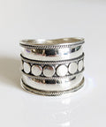 Sterling Silver Concave Bali Wide Ring
