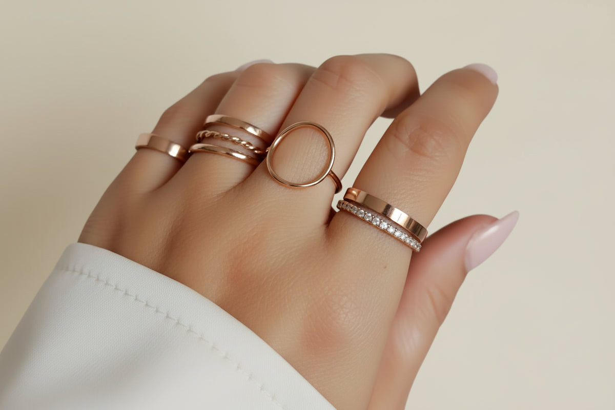 Sterling Silver Large Circle Halo Ring - view 4