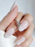 Sterling Silver Dangling Heart Lock Ring - view 4
