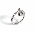 Sterling Silver Dangling Heart Lock Ring