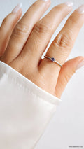 Sterling Silver Solitaire Amethyst Ring - view 6